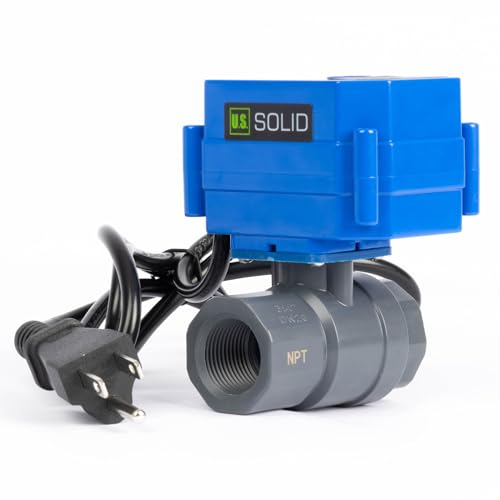 U.S. Solid 3/4" Motorized Ball Valve with US Plug 110VAC UPVC Electrical Ball Valve, Auto Return, Normally Closed - size: 3/4 inch, style: UPVC