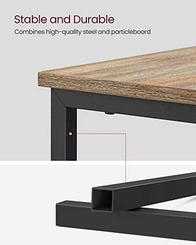 VASAGLE Side End Table with Charging Station, Slim Nightstand with Storage - color: Turquoise Brown + Ink Black, size: 23.6"D x 13.8"W