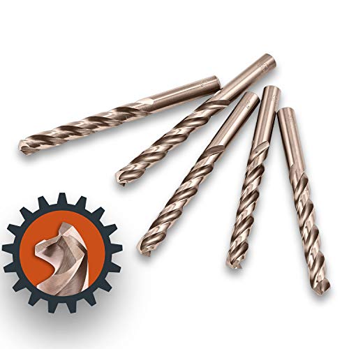 Lichamp 5Pcs 1/2" HSS Cobalt Drill Bits, 3 Flute Design, for Hard Metal - size: 1/2 in