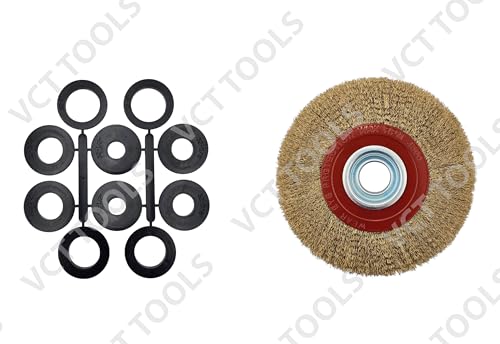 8" Inch Round Brass Plated Steel Wire Brush Wheel for Bench Grinder
