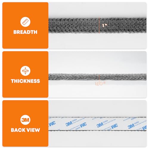 Stanbroil Stove Gasket Tape, 1" Width, 3/8" Thick, 72" Length - size: 1" Wide - 3/8" Thick