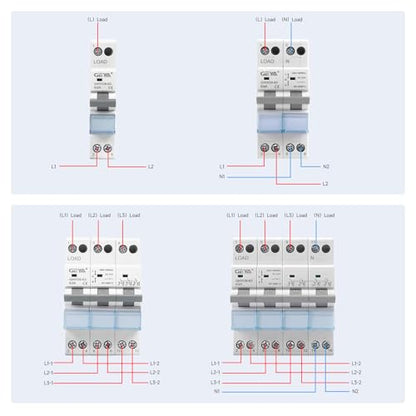 GEYA Manual Transfer Switch Dual Power Manual Conversion Isolation Switch with Indicator DIN Rail Mount(2P-63A-230V) - style: 2P-63A-230V