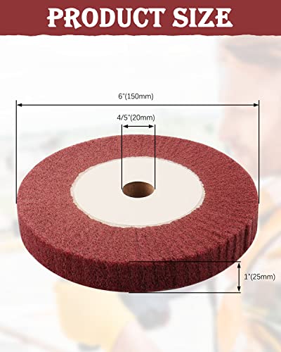 2Pcs 6" Bench Grinder Polishing Wheel, Size 1" Thickness for 0.8" Arbor