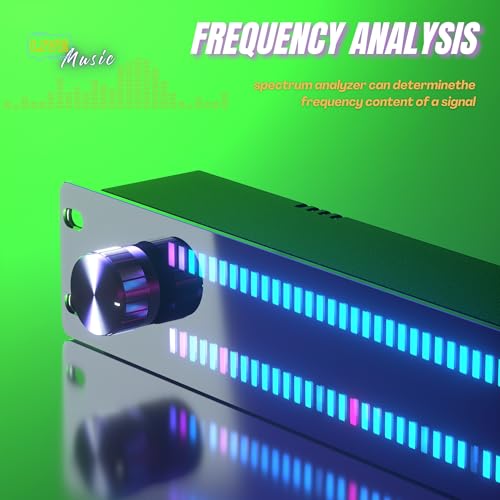 Generic Audio Spectrum Analyzer, 1.5U VU Meter, LED Spectrum Analyzer Home Audio Music Spectrum Display Meter, Music Level Indicator Light, Voice or Remote Control, Melody Rhythm Ambient Lamp