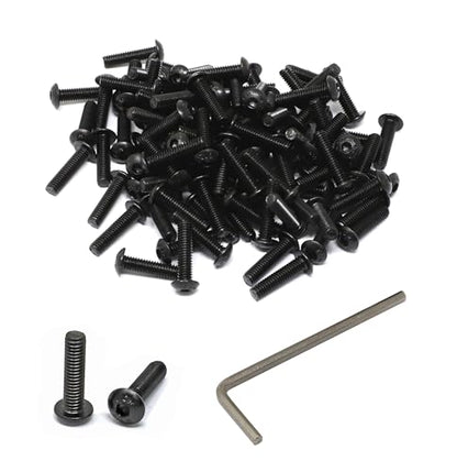 iexcell 100 Pcs M4 x 16mm Thread Pitch 0.7 mm Alloy Steel 12.9 Grade Hex Socket Button Head Cap Screws Bolts Kit, Black Oxide Finish - size: M4 x 16mm