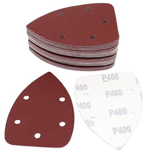 60 Pcs 400 Grit Mouse Detail Sander Sandpaper, Aluminum Oxide Mouse Sander Pads 5 Hole Palm Sander Pads Sanding Sheets for 140mm Mouse Sander - size: 400 Grit