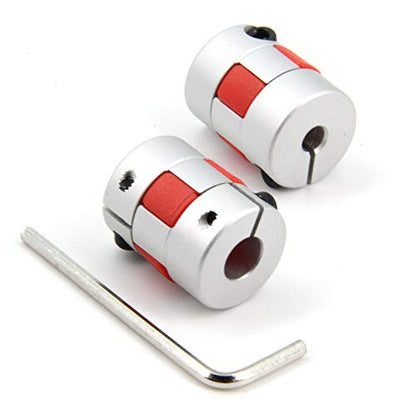 2PCS 5mm to 8mm Aluminium Plum Flexible Shaft Coupling Diameter20mm Length25mm 5x8mm Motor Connector Flexible Coupler for 3D Printer CNC Machine and Servo Stepped Motor（5x8mm） - size: D20 L25, style: 5x8mm
