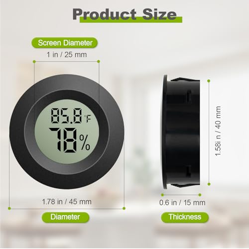 4-Pack Mini Hygrometer Thermometer, Indoor Temperature Humidity Monitor