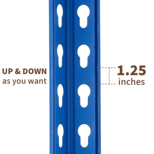 Heavy Duty Metal Adjustable Shelving Unit Storage Shelving - size: 48" W x 24" D x 72" H - Blue