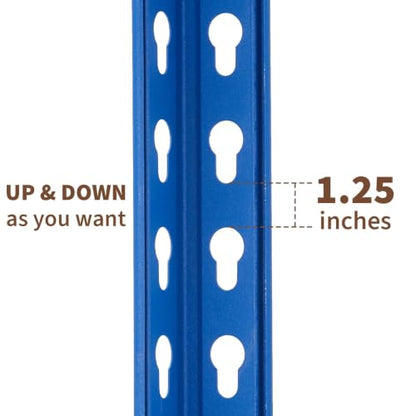 Heavy Duty Metal Adjustable Shelving Unit Storage Shelving - size: 48" W x 24" D x 72" H - Blue
