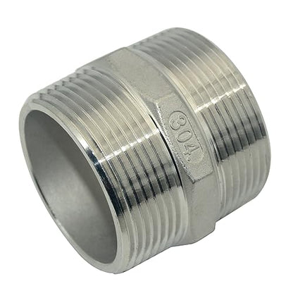 1/8" ~3" NPT Male Threaded Hex Nipple,Stainless Steel 304 Quick Coupler Pipe Fitting (2.5") - size: 2.5 Inch