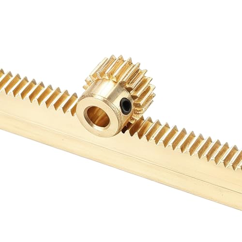 uxcell Brass Spur Gear and Gear Rack 0.5M 20T 10x5x300mm Rack Spur 4mm Bore - size: Gear Bore 4mm, (0.5M-20T)