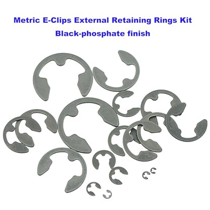300PCS DIN 6799 Metric 1.5-10mm E-Clip External Retaining Ring Kit