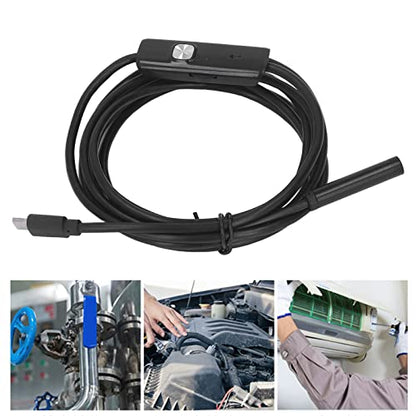 Endoscope Camera, USB Phone Borescope & Industrial Inspection Snake Camera, 7mm Probe with 6 LED Lights, IP67 Waterproof, for Android, Windows, and Pipe Sewer Drain (1 Meter / 3.3ft)