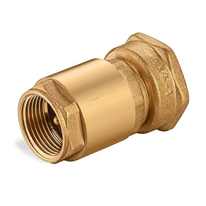 Brass One Way Check Valve 3/4" Female Backflow Preventer, Check Valve for Repair NPT Female Thread Brass Float Reinforced - 0,75 inch Float Brass - size: 3/4" female