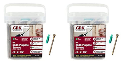 GRK 01101#9x2-1/2 Star Drive Bugle Head Climatek Coated Steel R4 Multi-Purpose Screws, 1150/Box - size: #9 x 2-1/2" 1150 count