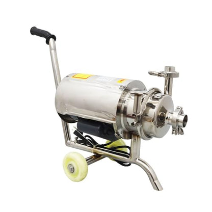 INTBUYING Food Grade Centrifugal Pump 304 Stainless Steel 3T Sanitary Beverage Pump Transfer for Liquid Mobile 110V/0.75KW