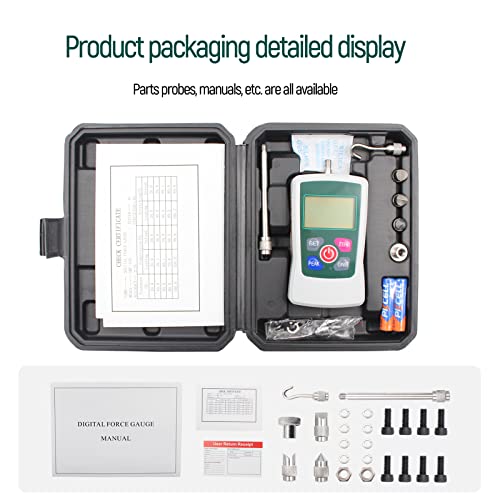 50N Digital Force Gauge Push and Pull Tester Meter with 4 Measurement Units N Kg Lb Oz, Automatic Backlight, Buzzer Alarm Function,1% Accuracy - size: 50N