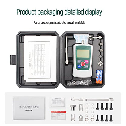 50N Digital Force Gauge Push and Pull Tester Meter with 4 Measurement Units N Kg Lb Oz, Automatic Backlight, Buzzer Alarm Function,1% Accuracy - size: 50N