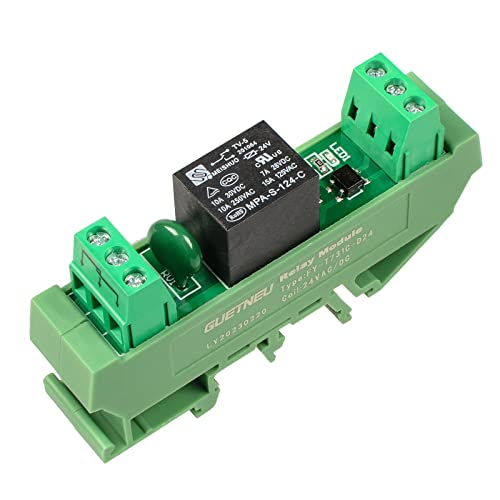 Relay Board, Relay Module 1 Channel 1 SPDT DIN Rail Mount 24V DC/AC - size: 1 Channel 1 SPDT