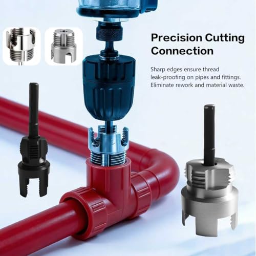 3Pcs PVC Pipe Threader Tool Kit,Dual-Function Internal