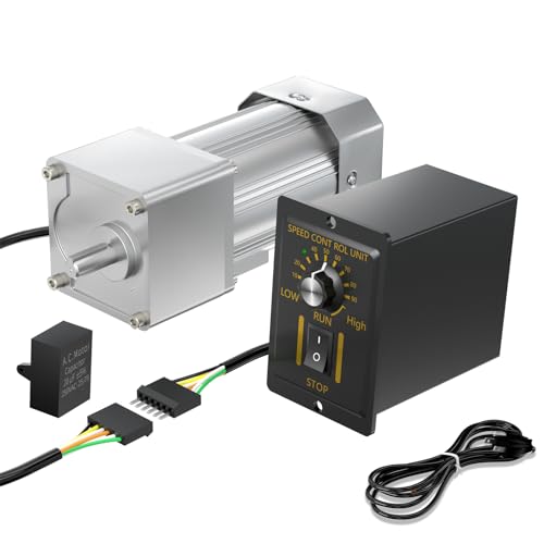 High Torque 200W Electric AC Gear Motor, 110V Reversible Gear Reducer Motor, Single-Phase Variable Speed Motor 75RPM Output Shaft Dia 18mm with AC Governor for Industry - size: 75RPM