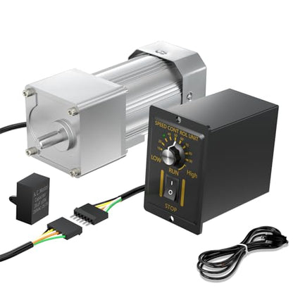 High Torque 200W Electric AC Gear Motor, 110V Reversible Gear Reducer Motor, Single-Phase Variable Speed Motor 75RPM Output Shaft Dia 18mm with AC Governor for Industry - size: 75RPM