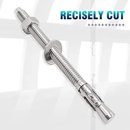 Concrete Anchors 3/8, Wedge Anchors for Concrete&Anchor Bolts - size: 3/8" x 5"