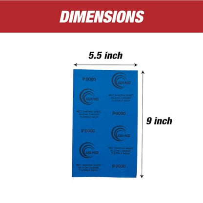 Aqua Maxx Wet Dry Sandpaper Sheets 1000 Grit, 50 Pack Waterproof Silicon Carbide Abrasive Paper, 9 x 5.5 Inch Fine Finishing Sanding Sheets for Automotive Paint, Woodworking, Metal, Polishing 25933 - style: 1000 Grit