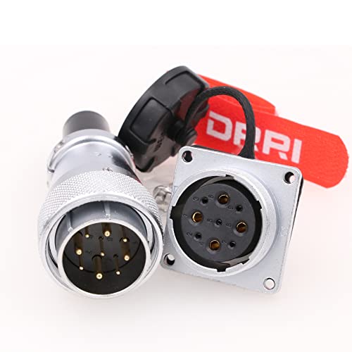 WEIPU WS20 9-Pin Metal Aviation Bulkhead Connector Automotive Electrical Square Flange Panel Mount Plug Socket for Lighting，LED Display - size: 9 Pin 5A