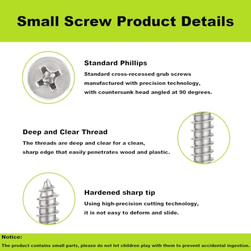 600pcs Short Wood Screws Assortment, M3 Small Screw Set for Cabinet Hinge - color: M3-Silver, size: 600PCS