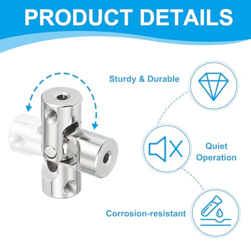 PATIKIL Rotatable Universal Steering Shaft 2mm to 3mm Inner Dia, 4 Pcs U Joint Shaft Coupling U Joints Coupler Connector Accessories with M4 Screws for Motor Model Robots - size: 2mm to 3mm