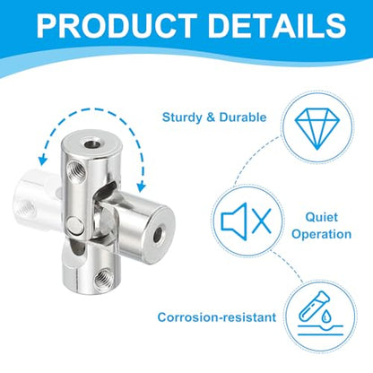 PATIKIL Rotatable Universal Steering Shaft 2mm to 3mm Inner Dia, 4 Pcs U Joint Shaft Coupling U Joints Coupler Connector Accessories with M4 Screws for Motor Model Robots - size: 2mm to 3mm