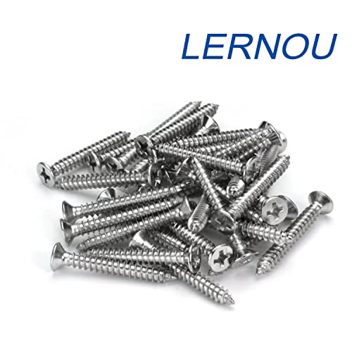 #4 x 1-1/8" (M3x30mm) 304 Stainless Steel Flat Head Wood Screws, 80pcs - size: #4 x 1-1/4''-100pcs