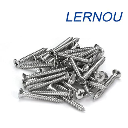 #4 x 1-1/8" (M3x30mm) 304 Stainless Steel Flat Head Wood Screws, 80pcs - size: #4 x 1-1/4''-100pcs