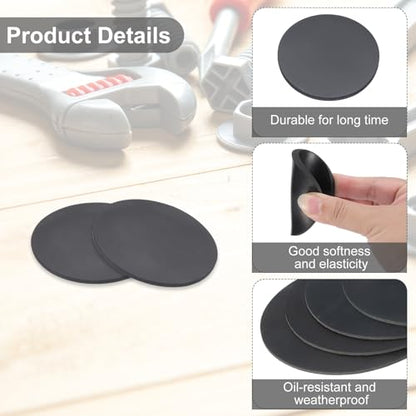 PATIKIL Rubber Solid Discs Washers, 10 Pcs 45mm OD x 1mm Thick Rubber Round Gasket Pad Bushings Spacer Washer for DIY Gasket Craft, Black - size: 45mm x 1mm