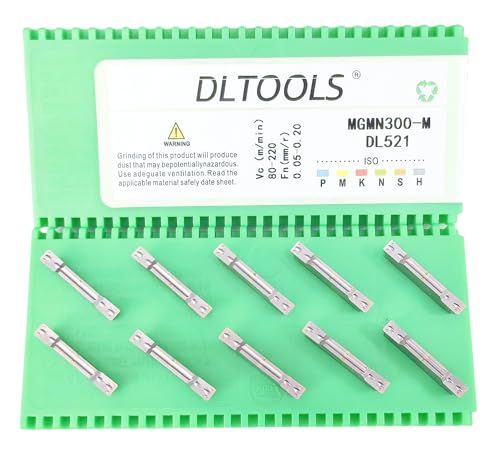 DLTOOLS Industrial MGMN300 PVD Coated(Black&Grey) CNC Grooving Carbide Inserts Cutting Tools for Steel,10pcs - size: DL-MGMN300, style: PVD Coated(black&grey)