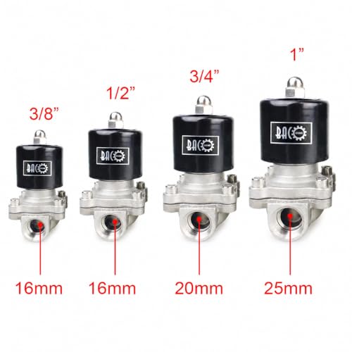 BACOENG 1" AC110V Stainless Steel Electric Solenoid Valve (NPT, Normally Closed) - size: 1"NPT