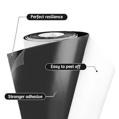 Self Adhesive Foam Rubber Sheets Sponge Neoprene with Adhesive Closed Cell Neoprene Rubber Roll Foam Padding for Shock Pad, DIY, Crafts (Black, 12 Inch x 59 Inch x 1/8 Inch) - color: Black, size: 12 Inch x 59 Inch x 1/8 Inch
