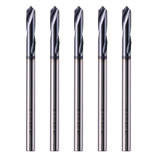 5Pcs 1/8" 2 Flute 90 Degree Solid Carbide Spot Drill - AlTiN Coated - size: 1/8 in