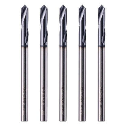 5Pcs 1/8" 2 Flute 90 Degree Solid Carbide Spot Drill - AlTiN Coated - size: 1/8 in