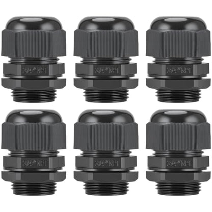 6 Pcs 3/4" NPT Cable Glands Waterproof Strain Relief Connector - color: 6 Pcs 3/4" NPT
