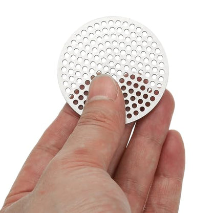 PATIKIL 2" Diameter 304 Stainless Steel Perforated Sheet, 0.08" Hole 19GA Expanded Metal Mesh Round Slices Plate Screen Decorative Meshes for Ventilation Grill Smoking, Silver Tone - size: 2inch