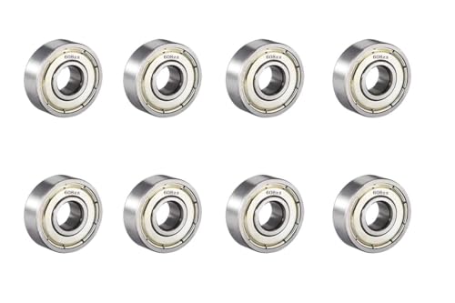 8-Pack 608-ZZ Double Rubber Sealed deep Groove Ball Bearings, 8MMx22MMx7MM, pre-Lubricated, Stable Performance, and Cost-Effective Ball Bearings - size: 608ZZ