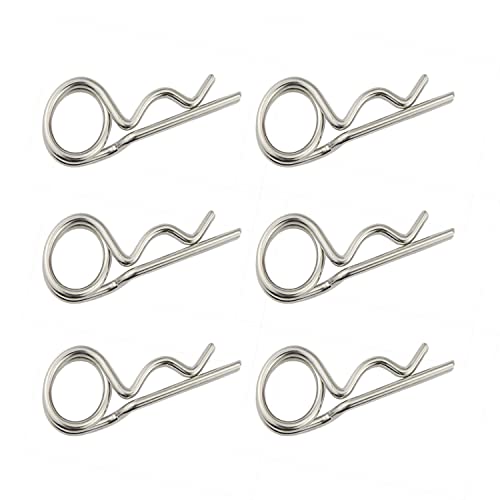 Steel Double Loop Hitch Pin Clip Various Size Fasteners, Multi-Use Cotter Hairpin Assortment Kit, Fit for Various Hitch Pins (M6X120 6PCS) - color: M6X120 6PCS