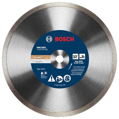 Bosch DBC1002 10 in. Premium Continuous Rim Diamond Wheel for Precise Cuts - size: 10 in
