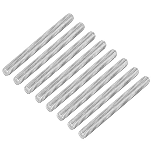 uxcell 8Pcs Fully Threaded Rod, M6 x 60mm 304 Stainless Steel Right Hand Thread Bar Studs M6-1 Thread Pitch for Furniture Machinery Assembly - size: M6 x 60mm