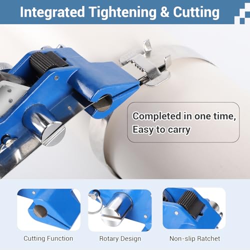 Steel Banding Strapping Tool, Heavy-Duty Ratchet Tensioner & Cutter
