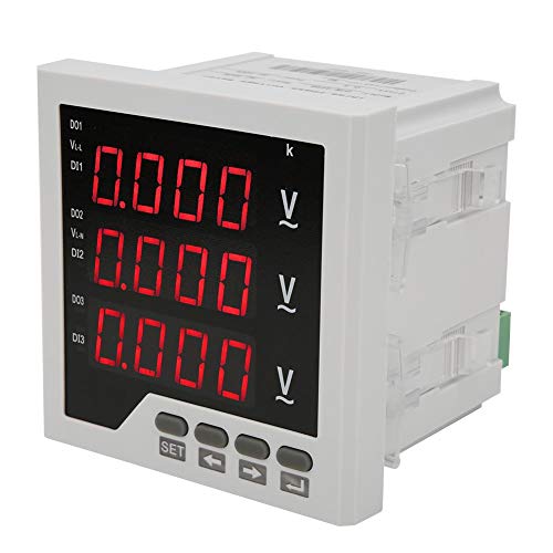 3 Phase Voltage Meter AC 450V, DTM-AV96 Digital Voltmeter 1 LED Display Panel Programmable Voltage Current Frequency Tester