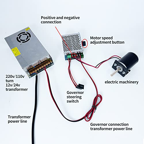 High Torque DC Motor 12 V/24 V Permanent Magnet Motor Mini DC Motor DIY Generator Motor 30W CW/CCW 3500/7000RPM with Moun - style: Conventional Rotary Shaft
